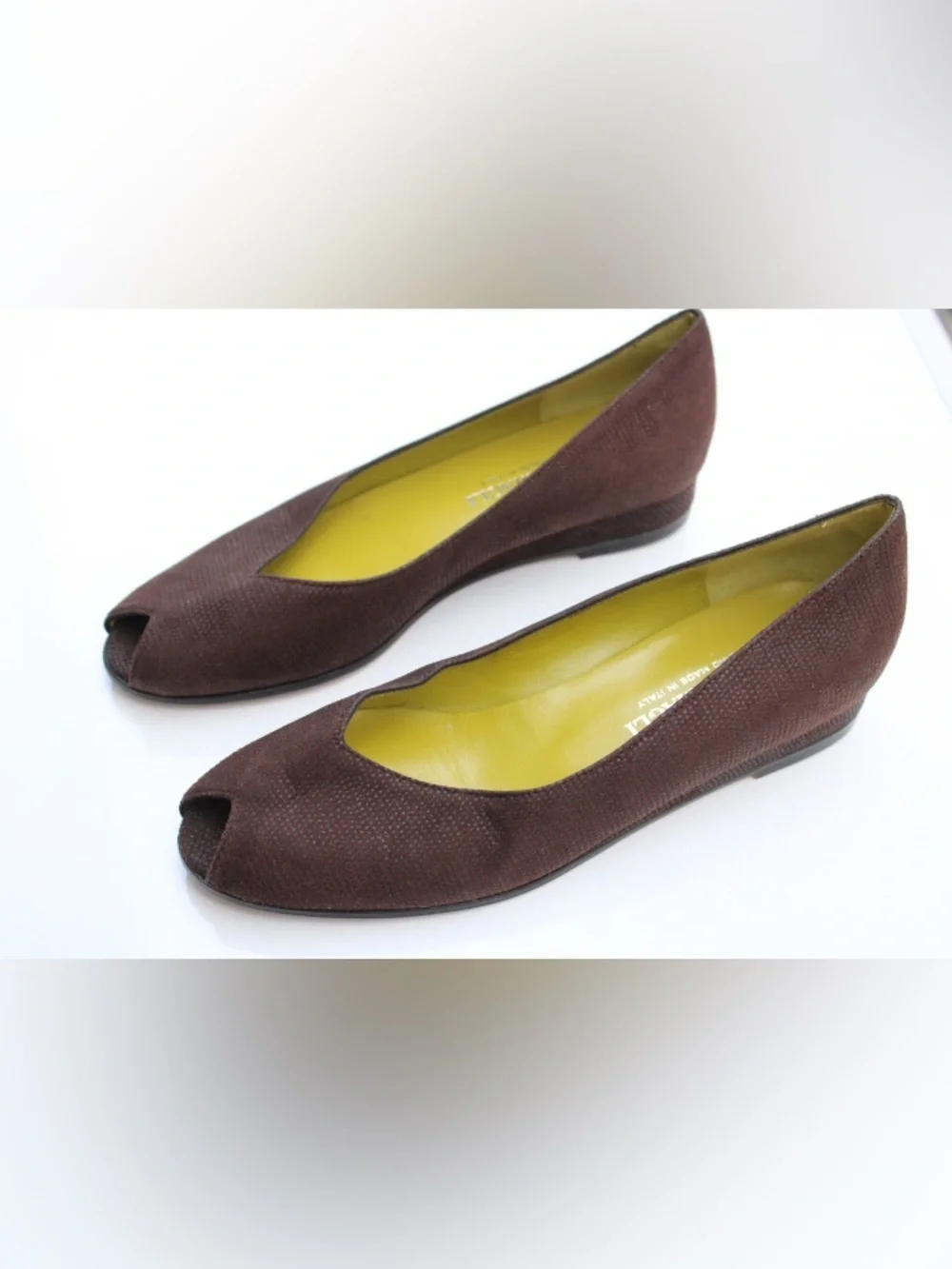 Bruno Magli peep toe flats Made